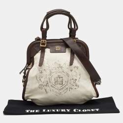 Pre Owned Givenchy Beige/Brown Canvas and Leather Satchel