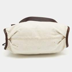 Pre Owned Givenchy Beige/Brown Canvas and Leather Satchel