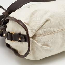 Pre Owned Givenchy Beige/Brown Canvas and Leather Satchel