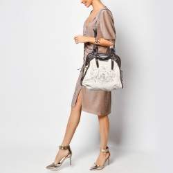 Pre Owned Givenchy Beige/Brown Canvas and Leather Satchel