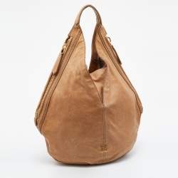 Pre Owned Givenchy Beige Leather Tinhan Hobo