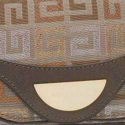 Pre Owned Givenchy Metallic/Multicolor Monogram Canvas and Leather Baguette Bag