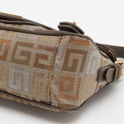 Pre Owned Givenchy Metallic/Multicolor Monogram Canvas and Leather Baguette Bag