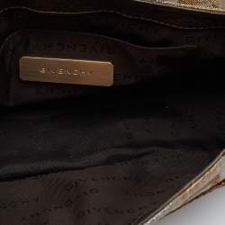 Pre Owned Givenchy Metallic/Multicolor Monogram Canvas and Leather Baguette Bag