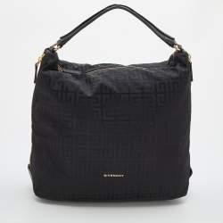 Pre Owned Givenchy Black Monogram Nylon Hobo