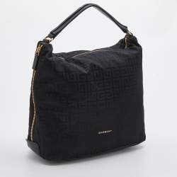 Pre Owned Givenchy Black Monogram Nylon Hobo