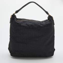 Pre Owned Givenchy Black Monogram Nylon Hobo