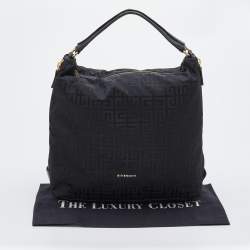 Pre Owned Givenchy Black Monogram Nylon Hobo