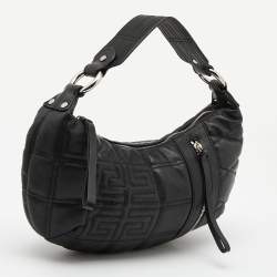 Pre Owned Givenchy Black Monogram Quilted Leather Hobo
