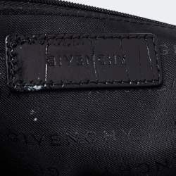مملوكة مسبقًا Givenchy Black Monogram Canvas and Embossed Leather Buckle Flap Top Handle Bag