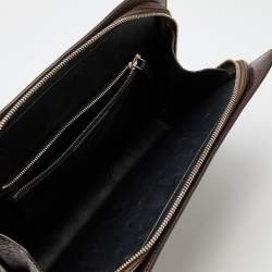 Pre Owned Givenchy Brown Crocodile Embossed Leather Book Clutch