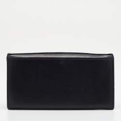 Pre Owned Givenchy Black Patent and Leather Flap Continental Wallet