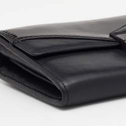 Pre Owned Givenchy Black Patent and Leather Flap Continental Wallet