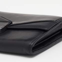 Pre Owned Givenchy Black Patent and Leather Flap Continental Wallet