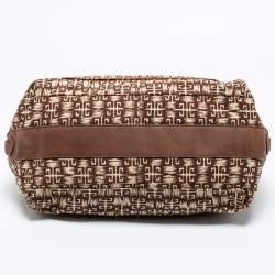 Pre Owned حقيبة كتف جيفنشي جلد وكانفاس بني مونوغرامي بشراشيب