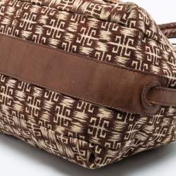 Pre Owned حقيبة كتف جيفنشي جلد وكانفاس بني مونوغرامي بشراشيب