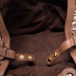 Pre Owned حقيبة كتف جيفنشي جلد وكانفاس بني مونوغرامي بشراشيب