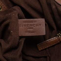 Pre Owned حقيبة كتف جيفنشي جلد وكانفاس بني مونوغرامي بشراشيب