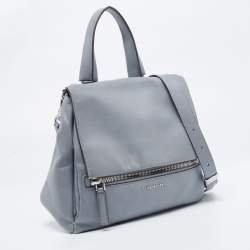 مملوكة مسبقًا Givenchy Grey Leather Medium Pandora Flap Shoulder Bag
