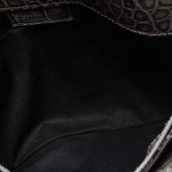 Pre Owned Givenchy Grey Croc Embossed Leather Antigona Envelope Clutch