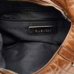 Pre Owned Givenchy Tan Leather Logo Buckle Hobo
