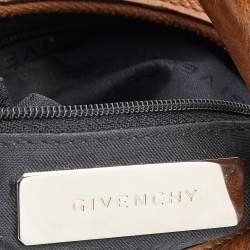 Pre Owned Givenchy Tan Leather Logo Buckle Hobo