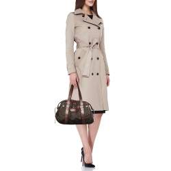 Pre Owned Givenchy Brown/Olive Green Monogram Nylon and Leather Shoulder Bag