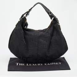 Pre Owned Givenchy Black Signature Canvas And Leather Hobo