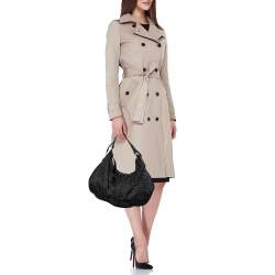 Pre Owned Givenchy Black Signature Canvas And Leather Hobo