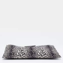 Givenchy Black/White Leopard Print Canvas Clutch