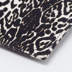 Givenchy Black/White Leopard Print Canvas Clutch