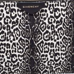 Givenchy Black/White Leopard Print Canvas Clutch