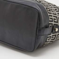 Pre Owned Givenchy Black/Grey Signature Canvas and Leather Satchel