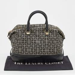 Pre Owned Givenchy Black/Grey Signature Canvas and Leather Satchel