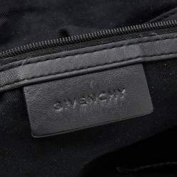 Pre Owned Givenchy Black/Grey Signature Canvas and Leather Satchel