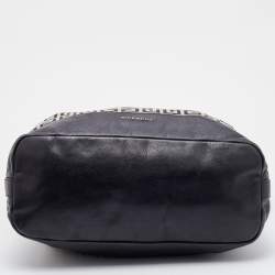 Pre Owned Givenchy Black/Grey Signature Canvas and Leather Hobo