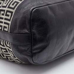 Pre Owned Givenchy Black/Grey Signature Canvas and Leather Hobo