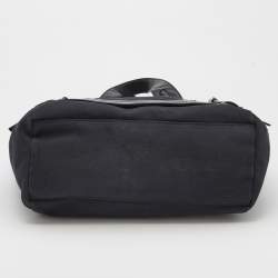 Pre Owned Givenchy Black Canvas and Leather Buckle Detail Tote