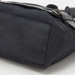 Pre Owned Givenchy Black Canvas and Leather Buckle Detail Tote