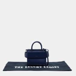 Pre Owned Givenchy Navy Blue Leather Nano Horizon Satchel