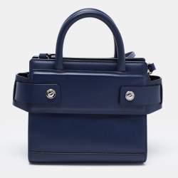 Pre Owned Givenchy Navy Blue Leather Nano Horizon Satchel