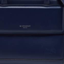 Pre Owned Givenchy Navy Blue Leather Nano Horizon Satchel