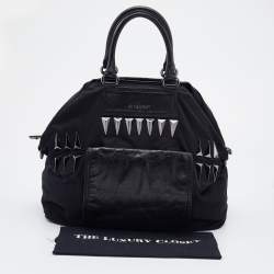 Pre Owned Givenchy Black Nylon and Leather Studded Tote