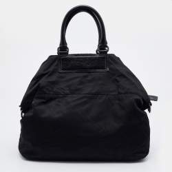 Pre Owned Givenchy Black Nylon and Leather Studded Tote