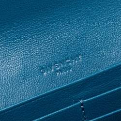 Pre Owned Givenchy Teal Leather Pandora Flap Continental Wallet