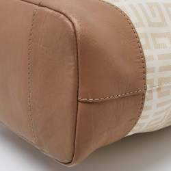 Pre Owned Givenchy Beige/Brown Signature Coated Canvas And Leather Hobo