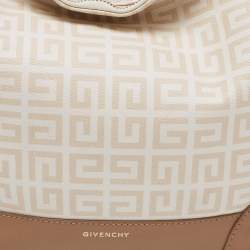Pre Owned Givenchy Beige/Brown Signature Coated Canvas And Leather Hobo