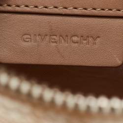 Pre Owned Givenchy Beige/Brown Signature Coated Canvas And Leather Hobo