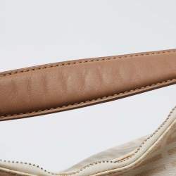 Pre Owned Givenchy Beige/Brown Signature Coated Canvas And Leather Hobo
