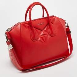 Pre Owned Givenchy Orange Leather Medium Antigona Satchel 